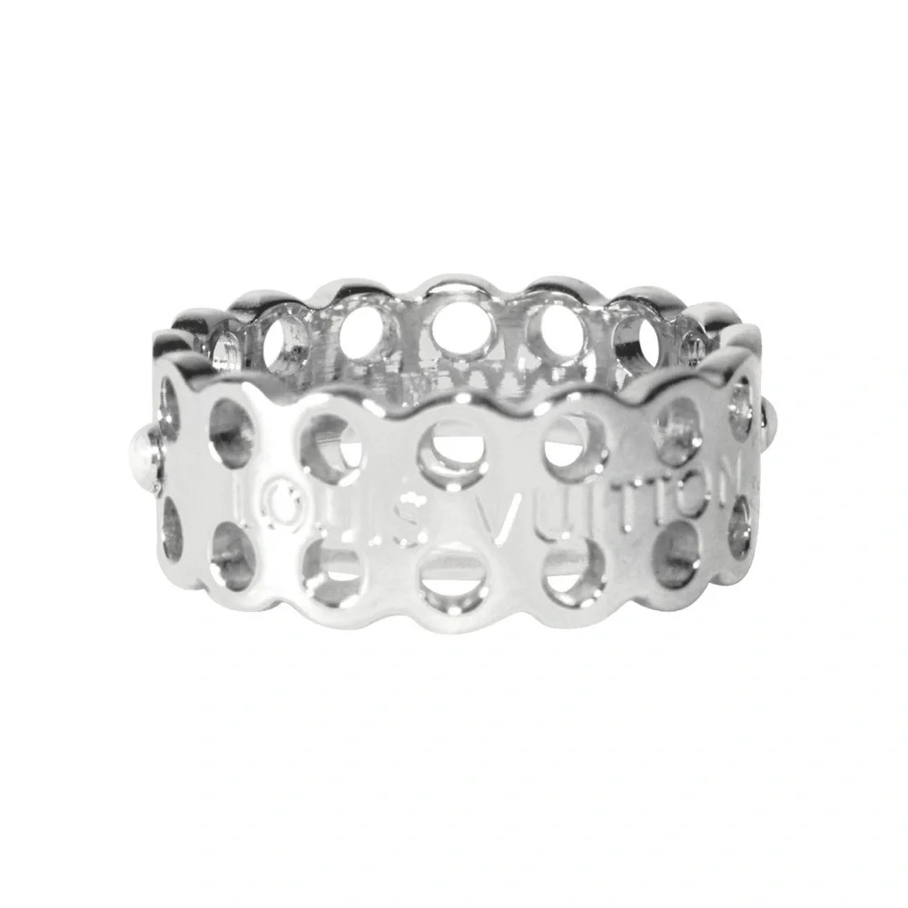 Louis Vuitton Hide and Seek Silver Ring with Pearled Accents
